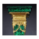 A pair of Neoclassical style pedestal columns with malachite painting, 20th/21st century