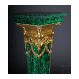 A pair of Neoclassical style pedestal columns with malachite painting, 20th/21st century