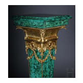 A pair of Neoclassical style pedestal columns with malachite painting, 20th/21st century