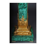 A pair of Neoclassical style pedestal columns with malachite painting, 20th/21st century