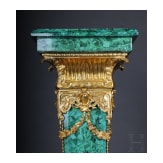 A pair of Neoclassical style pedestal columns with malachite painting, 20th/21st century