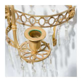 A gilt bronze three-arm wall sconce, attributed to Berlin, Bronzefactory Christian Gottlob Werner & Gottfried Mieth, Berlin, circa 1800
