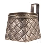 A Russian silver trompe-l'&oelig;il salt cellar, St. Petersburg, Grigory Andreyew, 1885 - 1898