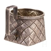 A Russian silver trompe-l'&oelig;il salt cellar, St. Petersburg, Grigory Andreyew, 1885 - 1898