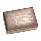 A silver trompe l'oeil cigarre box, early 20th century
