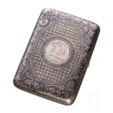 A silver and niello cigarette case with view of Kremlin, Russia, Moscow, 1896