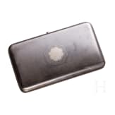 A silver and niello cigarette case with troika, Russia, Moscow, Khlebnikov, 1873