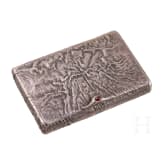 A silver partial-gilt samordodok cigarette case, circa 1900