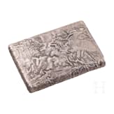 A silver partial-gilt samordodok cigarette case, circa 1900