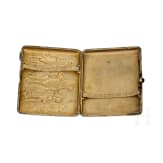 A silver cigarette case showing three Bogatyrs, Soviet Union, 1927-1958
