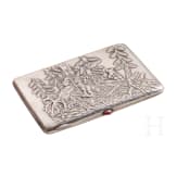 A silver cigarette case with bears, Russia, Moscow, Sazikov, 1908-1917