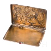 A silver cigarette case with bears, Russia, Moscow, Sazikov, 1908-1917