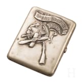 A plated cigarette vase "STRENGTHEN THE DEFENCE OF THE USSR", Soviet Union, circa 1930