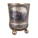 A silver and niello three-footed beaker, Russia, Moscow, Antip Kuzmichev, 1877