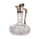A silver-mounted glass decanter, Russia, 1908-1917