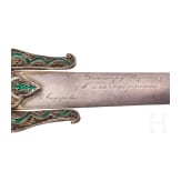 A silver and enamel sword-shaped paperknife, Portugal, Lissabon, circa 1931
