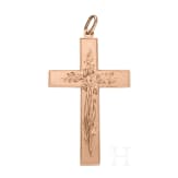 A Russian 14ct gold cross-pendant
