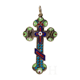A silver-gilt and enamel cross-pendant, Russia, 1896-1908