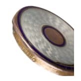 A silver and guilloch&eacute; enamel pill box and a tiny spoon, Denmark (spoon), circa 1920