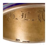 A Champleve enamel napkin ring and spoon, Russia, Moscow, Gustav Klinger/Grachev, circa 1890