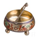 A silver-gilt and champlev&eacute; enamel sugar bowl, Russia, St. Petersburg, 1880
