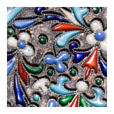 A Russian silver-gilt and cloisonn&eacute;-enamelled pill box, St. Petersburg, Master "Ja.A", 1825