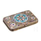 A silver-gilt and cloisonn&eacute; enamel cigarette case, Russland, Moscow, Vasili Andreev, 1908