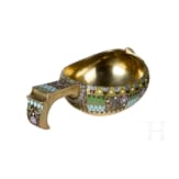 A silver-gilt and cloisonn&eacute; enamel kovsh, Russia, Moscow, Pavel Ovchinnikov, 1908-1916