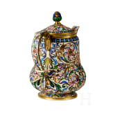 Bedeutendes siebenteiliges Cloisonn&eacute;-Email-Teeservice, Russland, Moskau, Pawel Owtschinnikow, 1896-1908