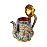 Bedeutendes siebenteiliges Cloisonn&eacute;-Email-Teeservice, Russland, Moskau, Pawel Owtschinnikow, 1896-1908