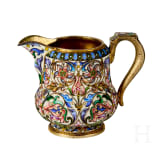 Bedeutendes siebenteiliges Cloisonn&eacute;-Email-Teeservice, Russland, Moskau, Pawel Owtschinnikow, 1896-1908