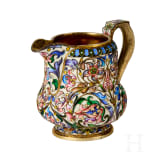 Bedeutendes siebenteiliges Cloisonn&eacute;-Email-Teeservice, Russland, Moskau, Pawel Owtschinnikow, 1896-1908