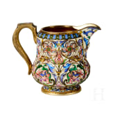 Bedeutendes siebenteiliges Cloisonn&eacute;-Email-Teeservice, Russland, Moskau, Pawel Owtschinnikow, 1896-1908