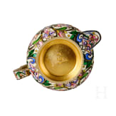 Bedeutendes siebenteiliges Cloisonn&eacute;-Email-Teeservice, Russland, Moskau, Pawel Owtschinnikow, 1896-1908