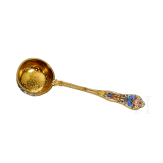 Bedeutendes siebenteiliges Cloisonn&eacute;-Email-Teeservice, Russland, Moskau, Pawel Owtschinnikow, 1896-1908