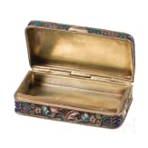 Cloisonn&eacute;-Email-Schnupftabakdose, Russland, gestempelt Moskau, 20. Artel, 1908-1917