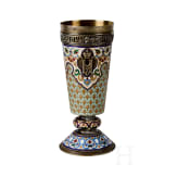 Cloisonn&eacute;-Email-Becher mit Monogramm Nikolaus II. und Doppeladler, gestempelt St. Petersburg, Gratschew Br&uuml;der, um 1890