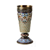 Cloisonn&eacute;-Email-Becher mit Monogramm Nikolaus II. und Doppeladler, gestempelt St. Petersburg, Gratschew Br&uuml;der, um 1890