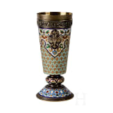 Cloisonn&eacute;-Email-Becher mit Monogramm Nikolaus II. und Doppeladler, gestempelt St. Petersburg, Gratschew Br&uuml;der, um 1890