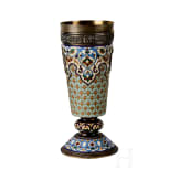Cloisonn&eacute;-Email-Becher mit Monogramm Nikolaus II. und Doppeladler, gestempelt St. Petersburg, Gratschew Br&uuml;der, um 1890
