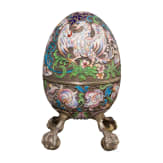 Gro&szlig;es Cloisonn&eacute;-Email-Ei mit Drachen, Russland, 2. H&auml;lfte des 20. Jhdts.