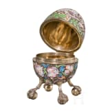 Gro&szlig;es Cloisonn&eacute;-Email-Ei mit Drachen, Russland, 2. H&auml;lfte des 20. Jhdts.