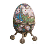 Gro&szlig;es Cloisonn&eacute;-Email-Ei mit Drachen, Russland, 2. H&auml;lfte des 20. Jhdts.