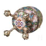 Gro&szlig;es Cloisonn&eacute;-Email-Ei mit Drachen, Russland, 2. H&auml;lfte des 20. Jhdts.