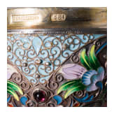 Cloisonn&eacute;-Email-Ei mit Schw&auml;nen, Russland, 2. H&auml;lfte des 20. Jhdts.