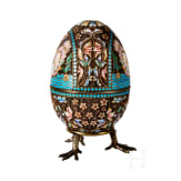Cloisonn&eacute;-Ei mit Schw&auml;nen, Russland, 2. H&auml;lfte des 20. Jhdts.