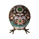 Cloisonn&eacute;-Ei mit Schw&auml;nen, Russland, 2. H&auml;lfte des 20. Jhdts.