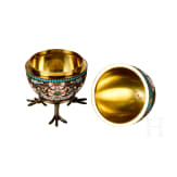 Cloisonn&eacute;-Ei mit Schw&auml;nen, Russland, 2. H&auml;lfte des 20. Jhdts.