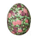 Gro&szlig;es Cloisonn&eacute;-Email-Ei mit Rosen und St&auml;nder, Russland, 2. H&auml;lfte des 20. Jhdts.