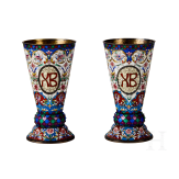 Zwei Cloisonn&eacute;-Email-Becher, Russland, 2. H&auml;lfte des 20. Jhdts.